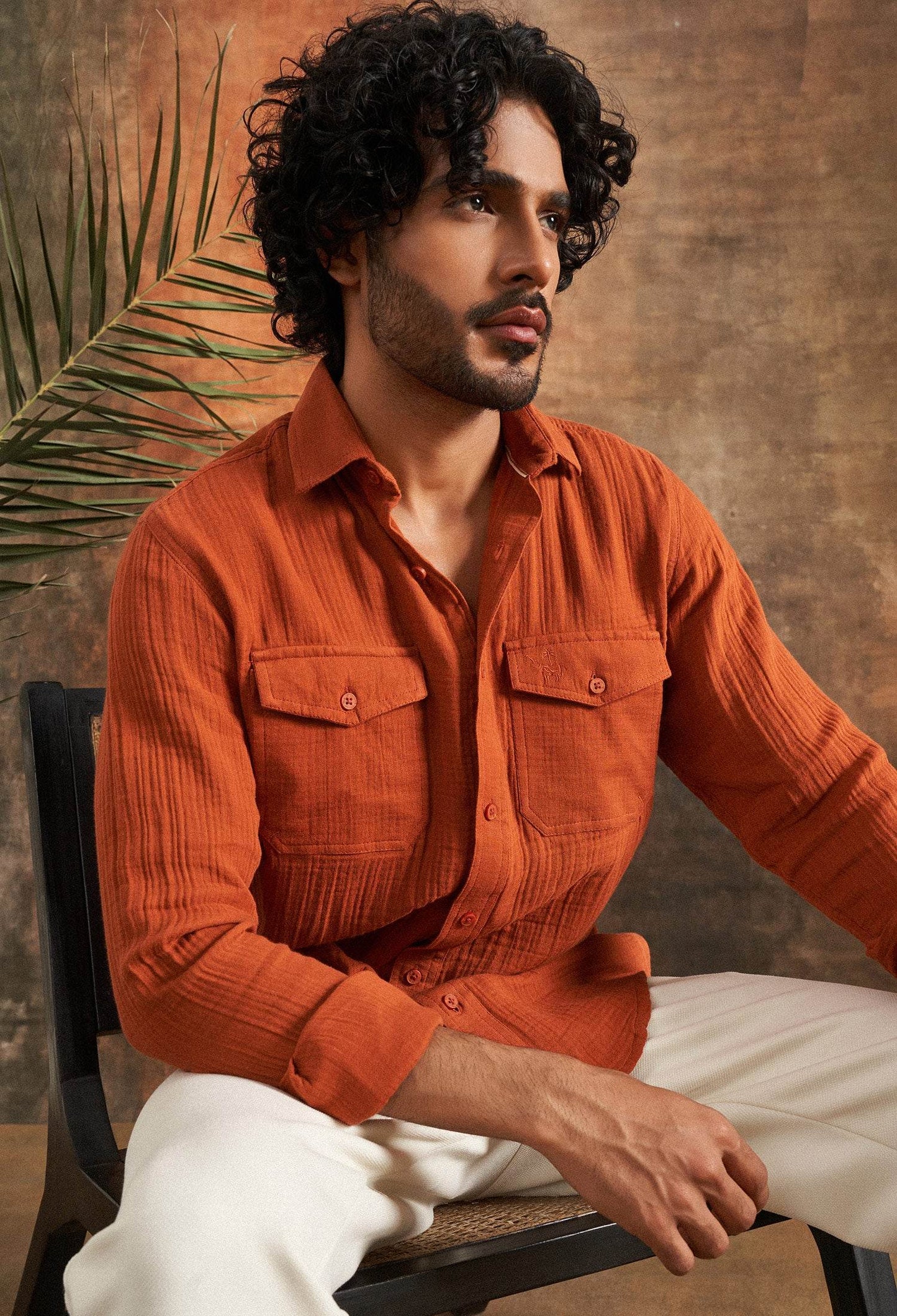 Terracotta Dusk Cotton Gauze Shirt - neopalms