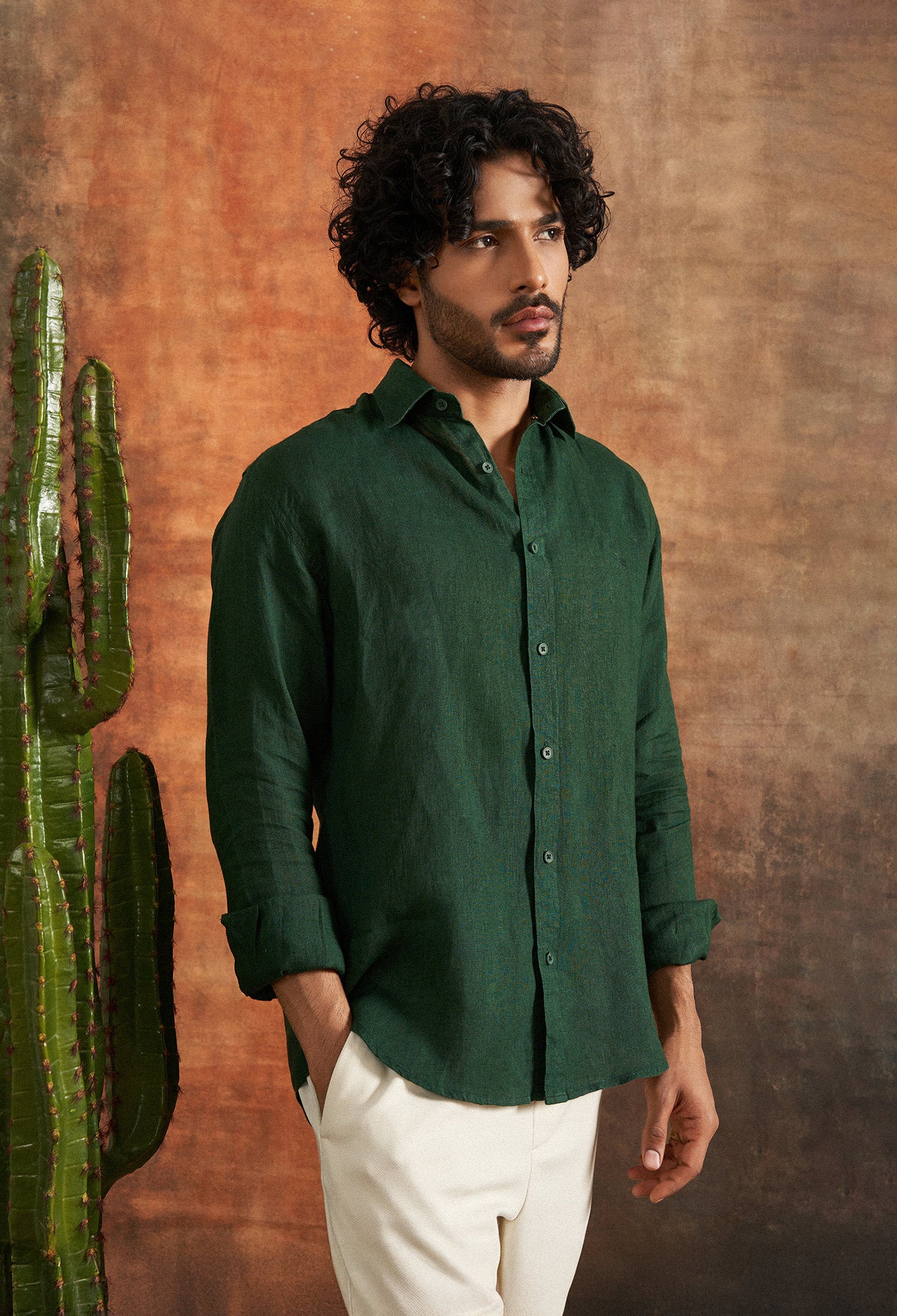 Vata Green Linen Shirt