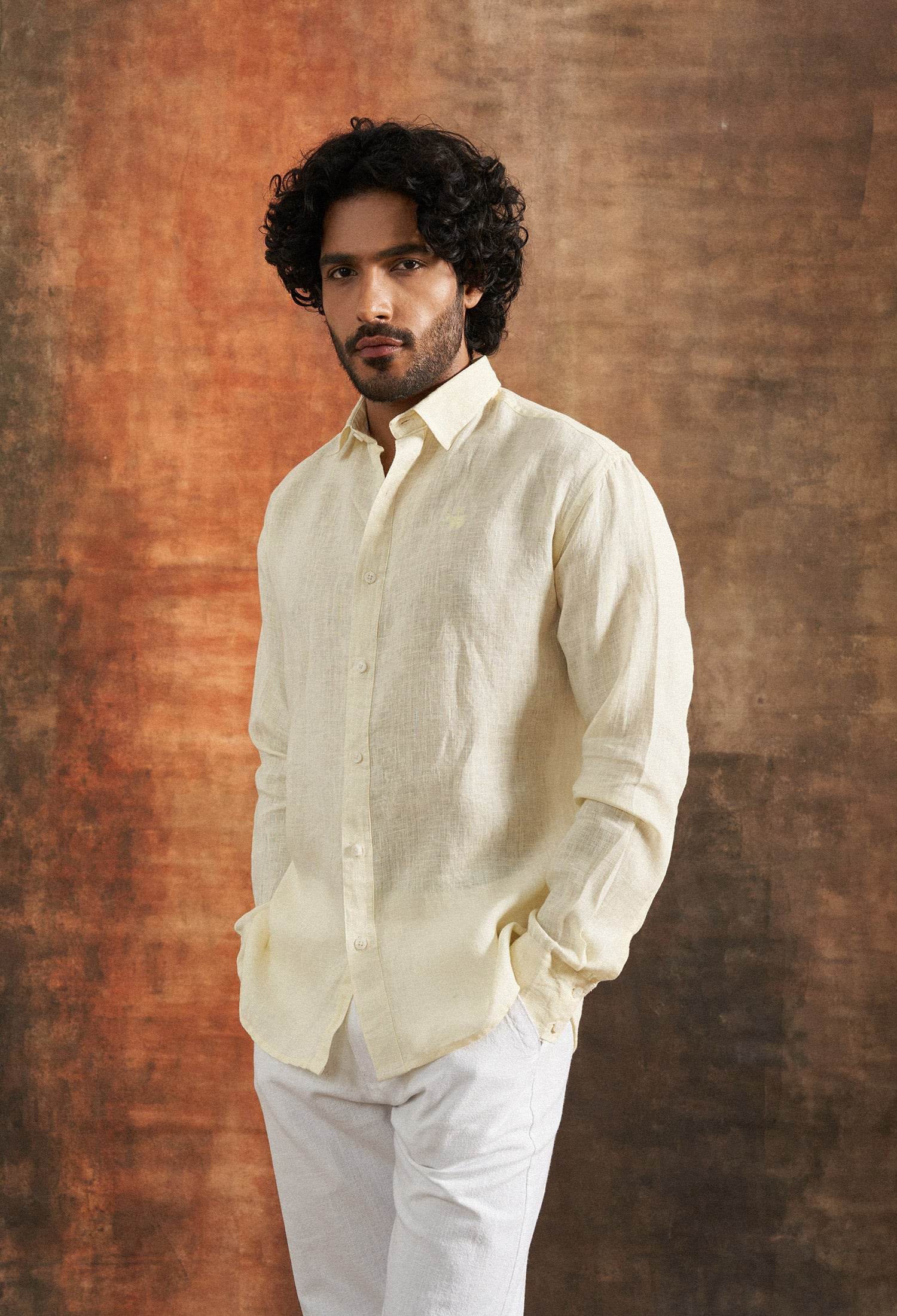 Ivory Relic Linen Shirt - neopalms