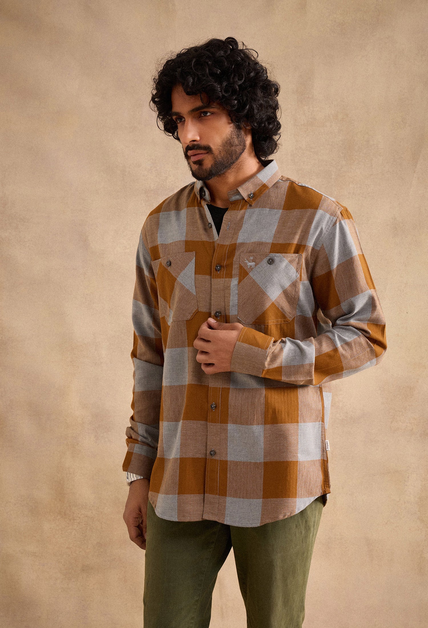 Moore Shirt - Brown and Grey