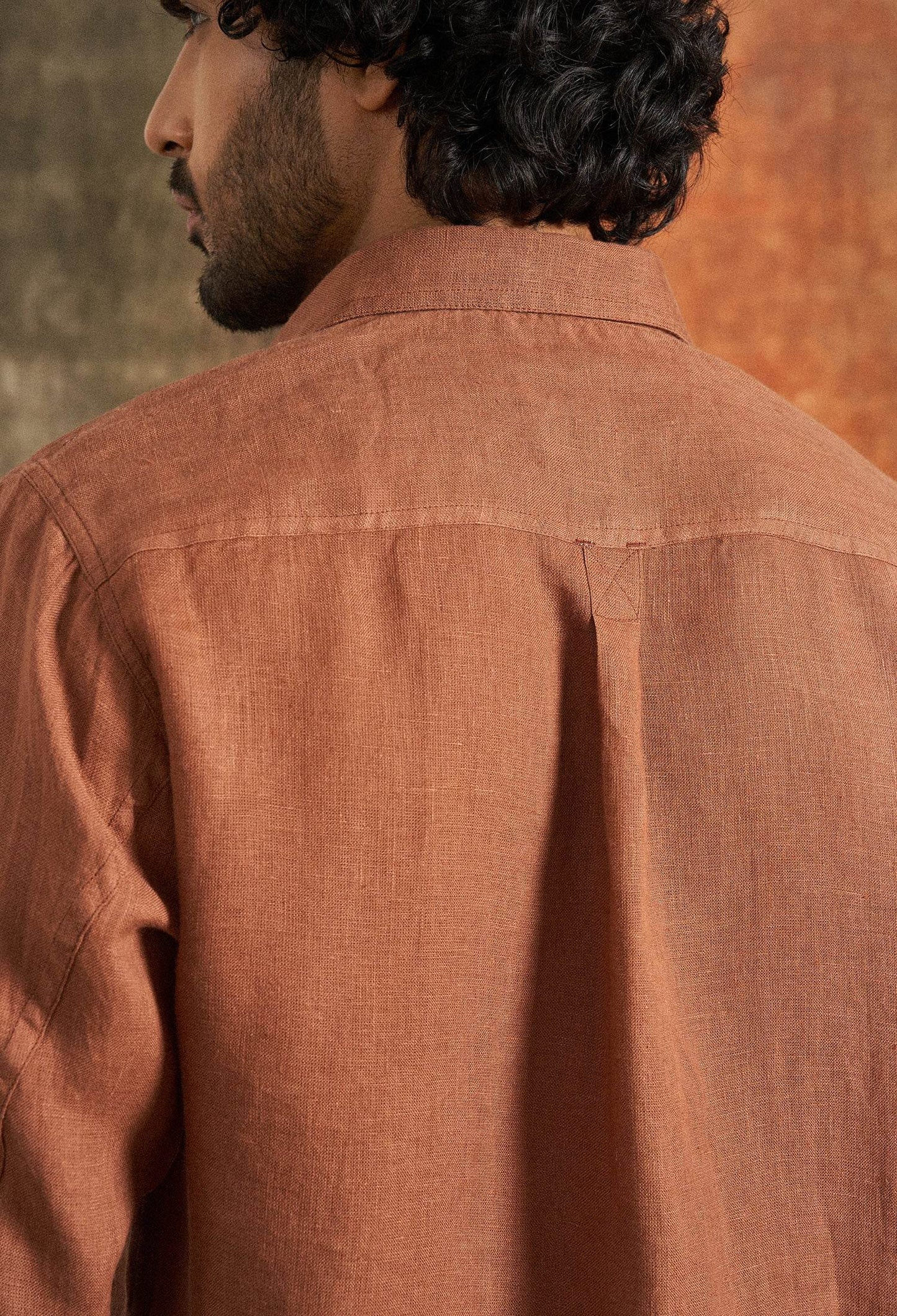 Aged Copper Linen Shirt - neopalms