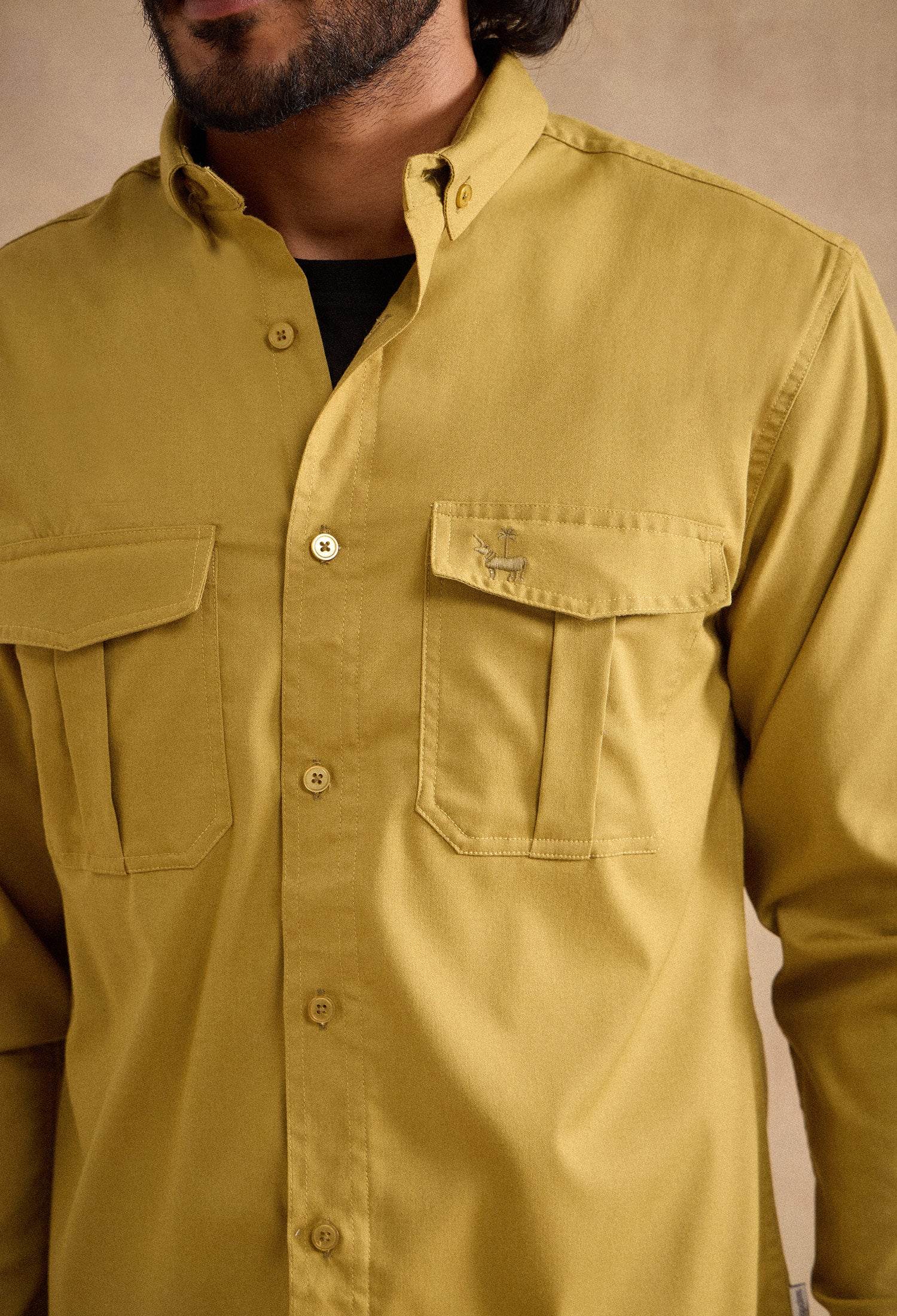 Charlie Shirt - Mustard Green - neopalms