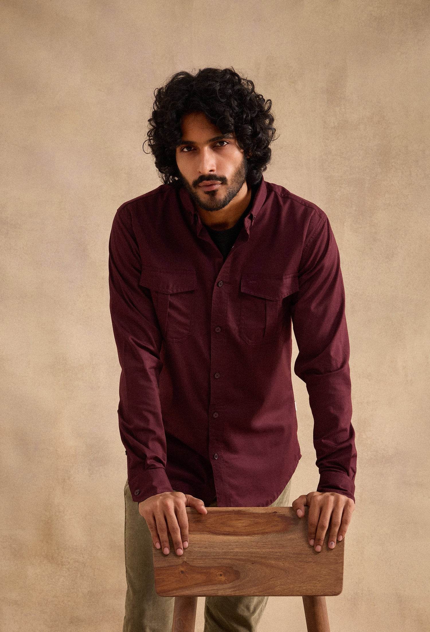 Charlie Shirt - Burgundy - neopalms