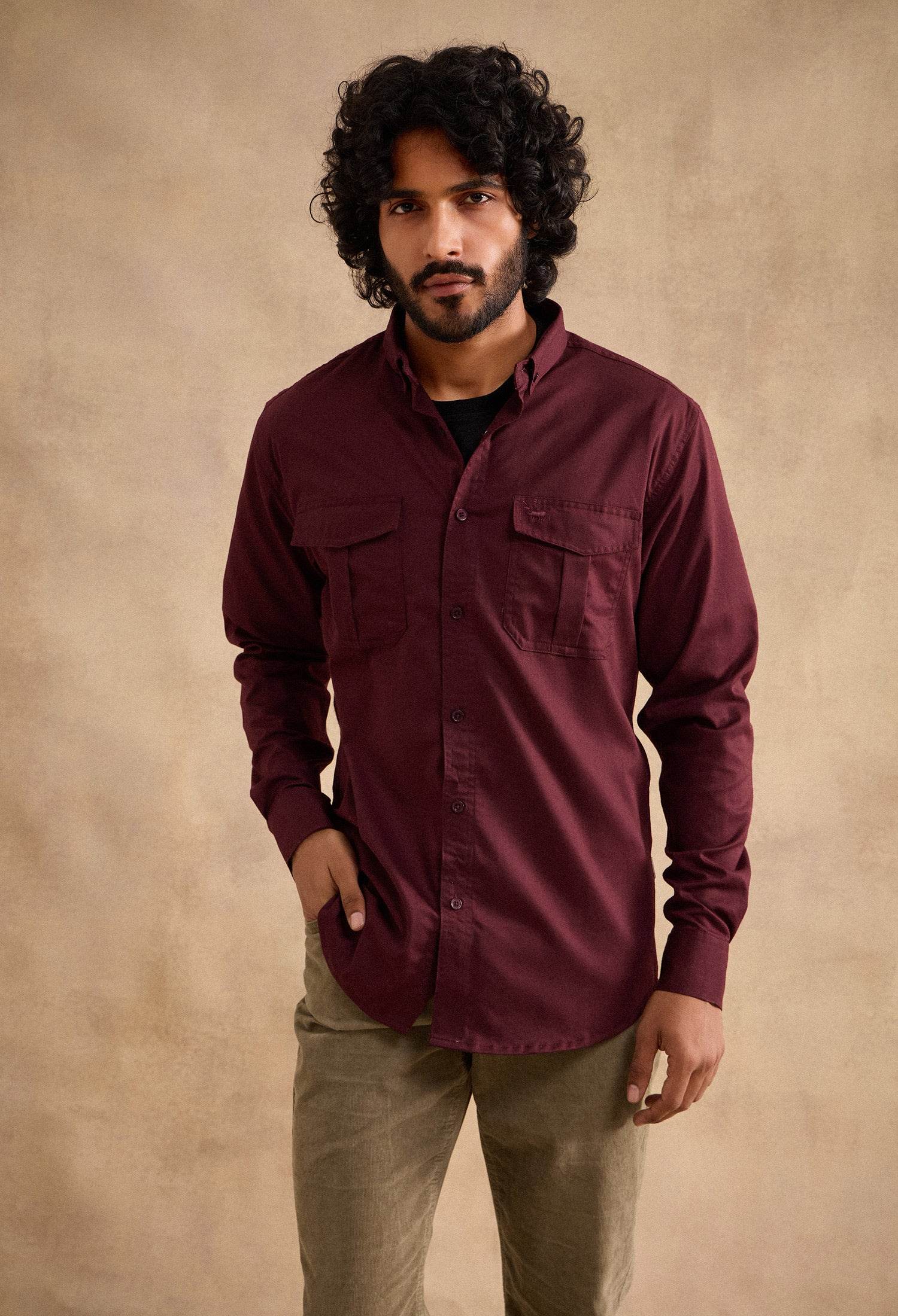 Charlie Shirt - Burgundy - neopalms