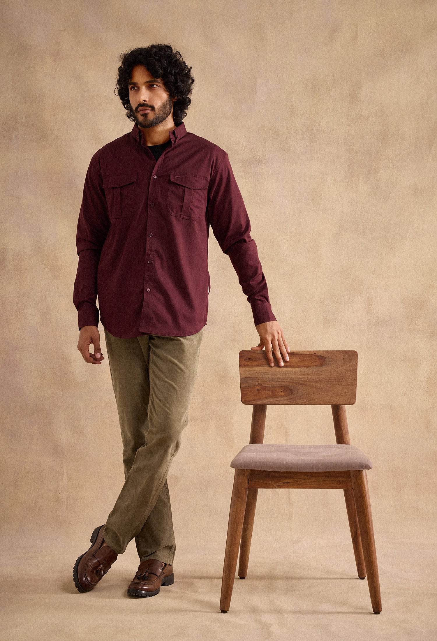 Charlie Shirt - Burgundy - neopalms