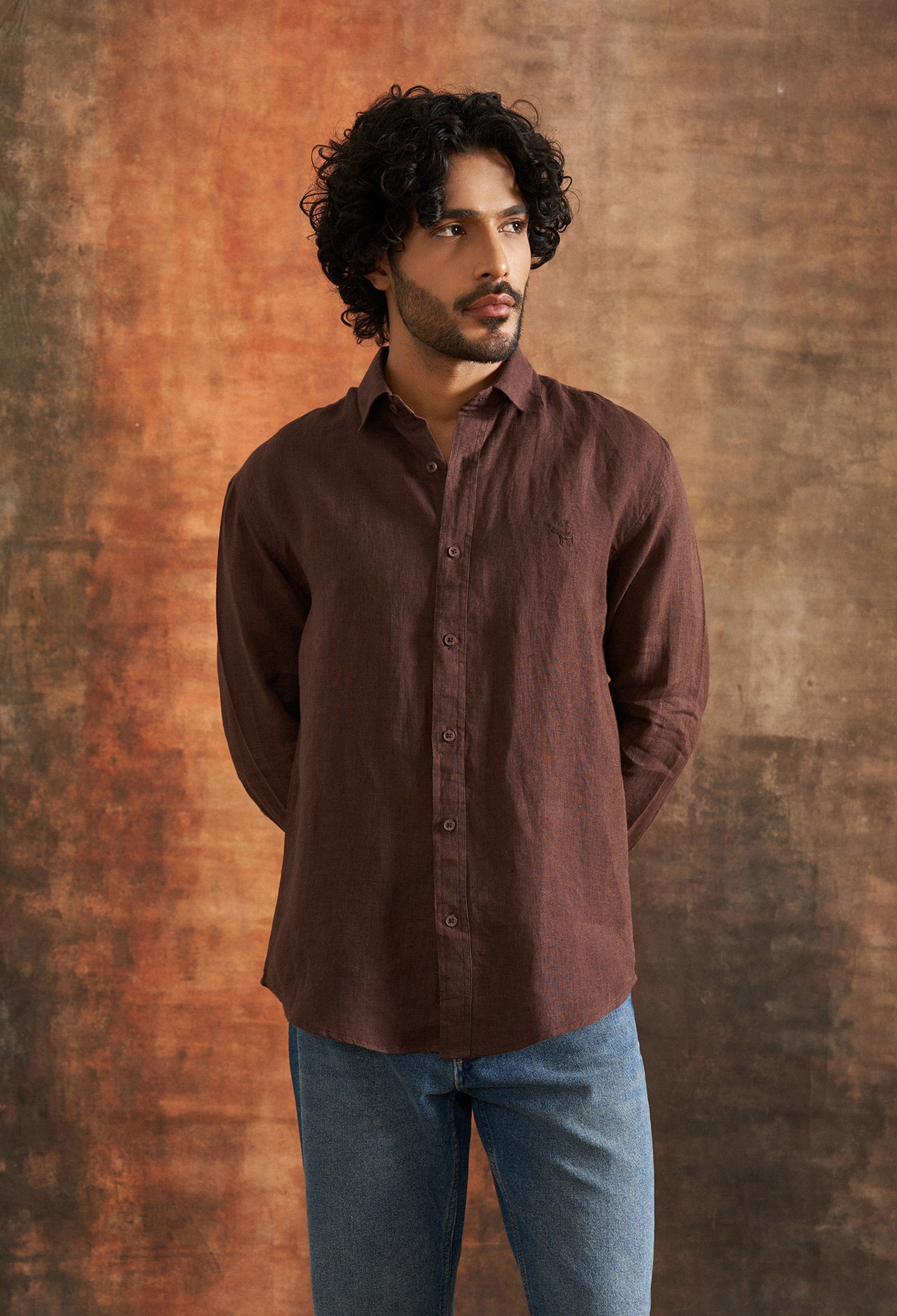 Dark Brown Pure European Linen Shirt- Premium Resort Wear – neopalms