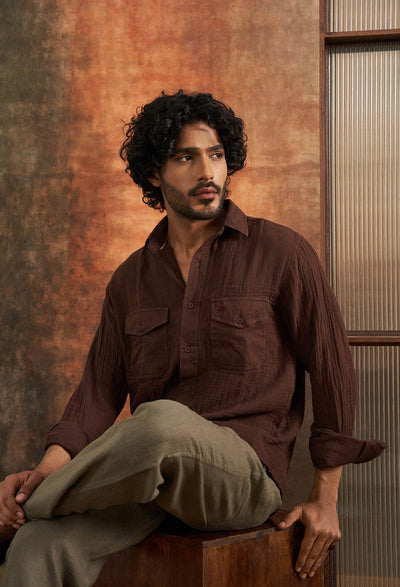 Mohenjo Terrain Cotton Gauze Shirt - neopalms