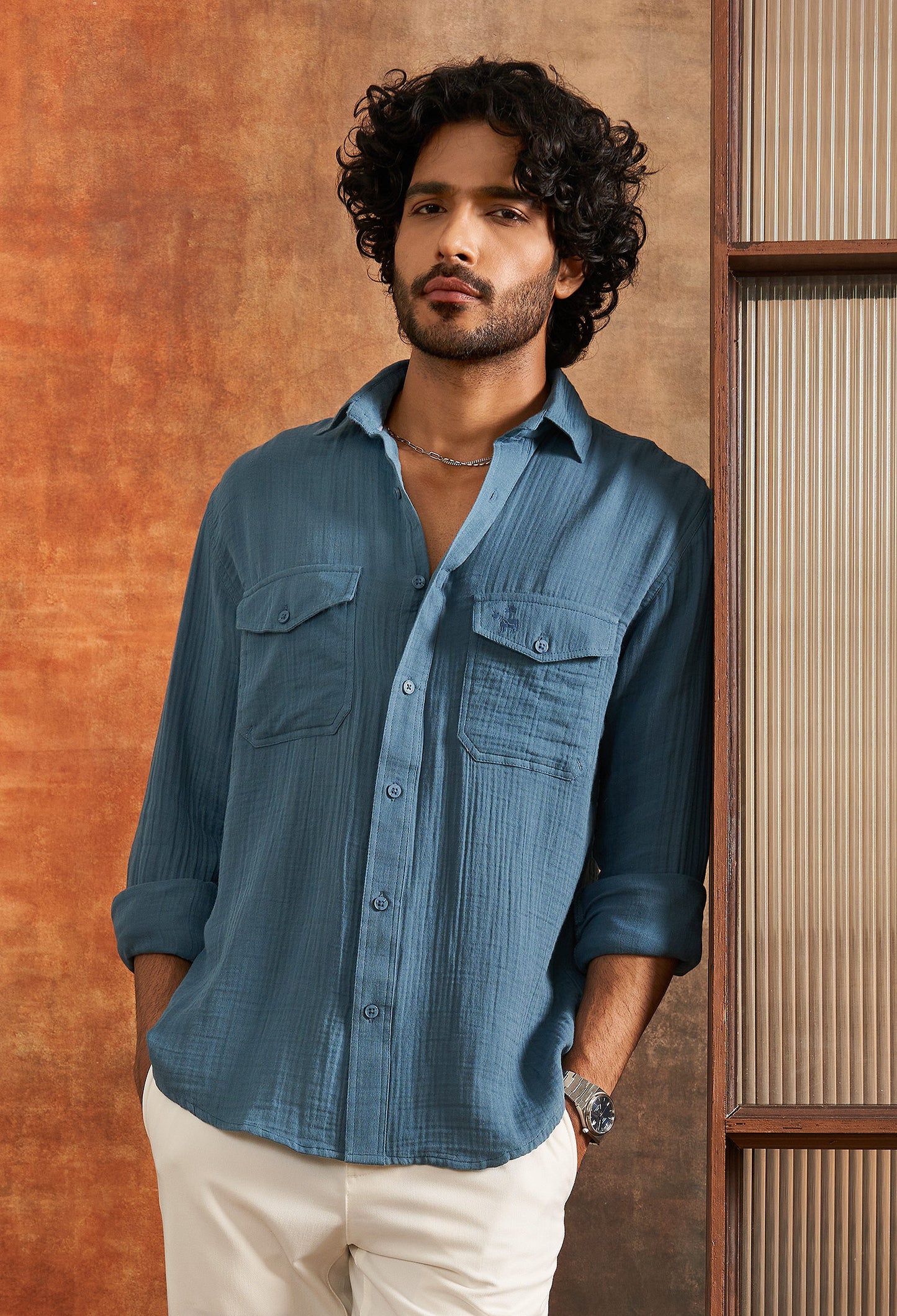 Indus Lapis Cotton Gauze Shirt