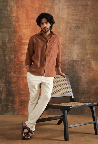 Aged Copper Linen Shirt - neopalms