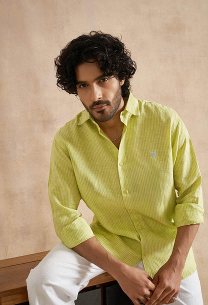 Wild Lime Linen Shirt - neopalms
