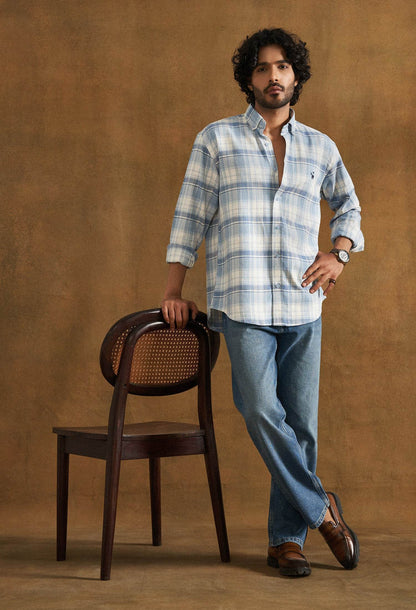 Zen Blue Cotton Shirt - neopalms