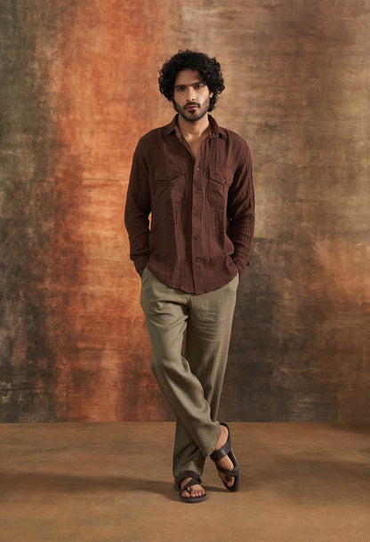 Mohenjo Terrain Cotton Gauze Shirt - neopalms