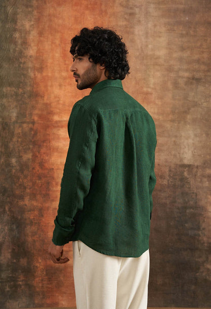 Vata Green Linen Shirt - neopalms