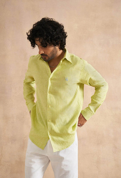 Wild Lime Linen Shirt - neopalms