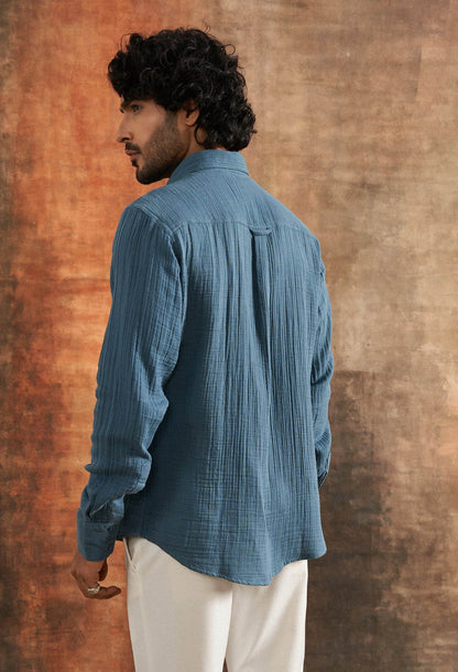 Indus Lapis Cotton Gauze Shirt - neopalms