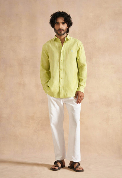 Wild Lime Linen Shirt - neopalms