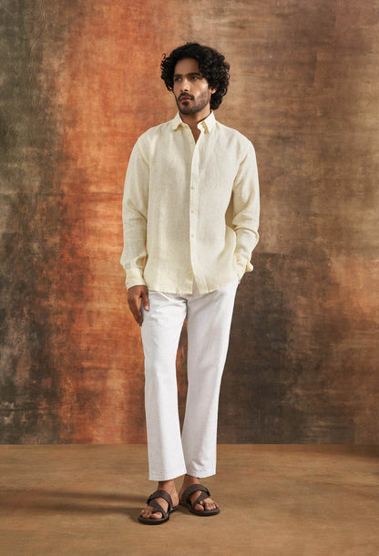 Ivory Relic Linen Shirt - neopalms
