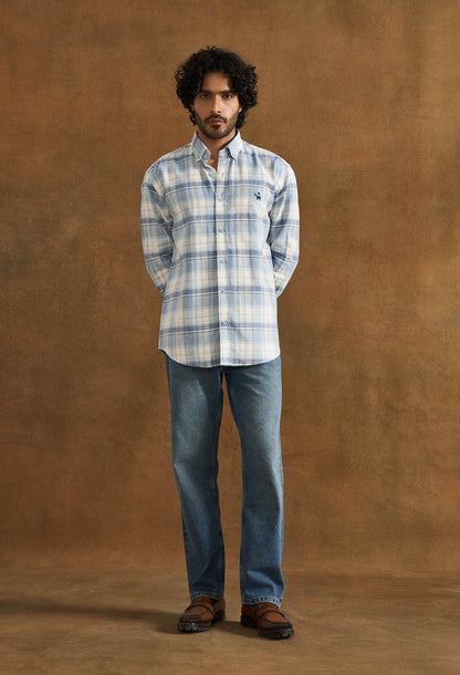 Zen Blue Cotton Shirt - neopalms