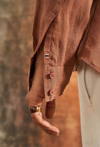 Aged Copper Linen Shirt - neopalms