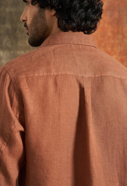 Aged Copper Linen Shirt - neopalms