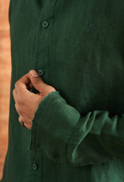 Vata Green Linen Shirt - neopalms