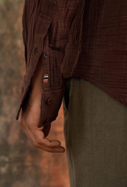 Mohenjo Terrain Cotton Gauze Shirt - neopalms
