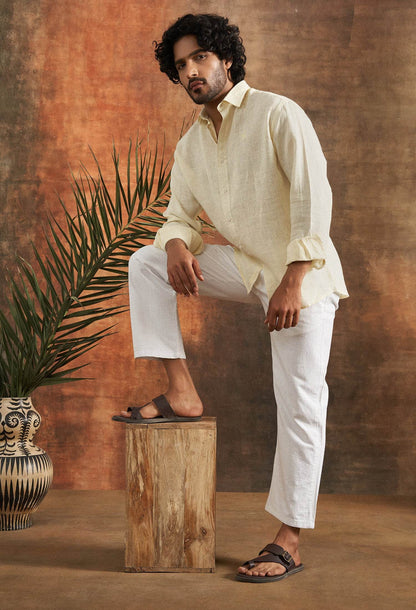 Ivory Relic Linen Shirt - neopalms