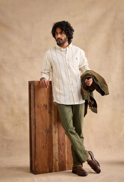 Luca 100% Cotton Shirt - Off-white