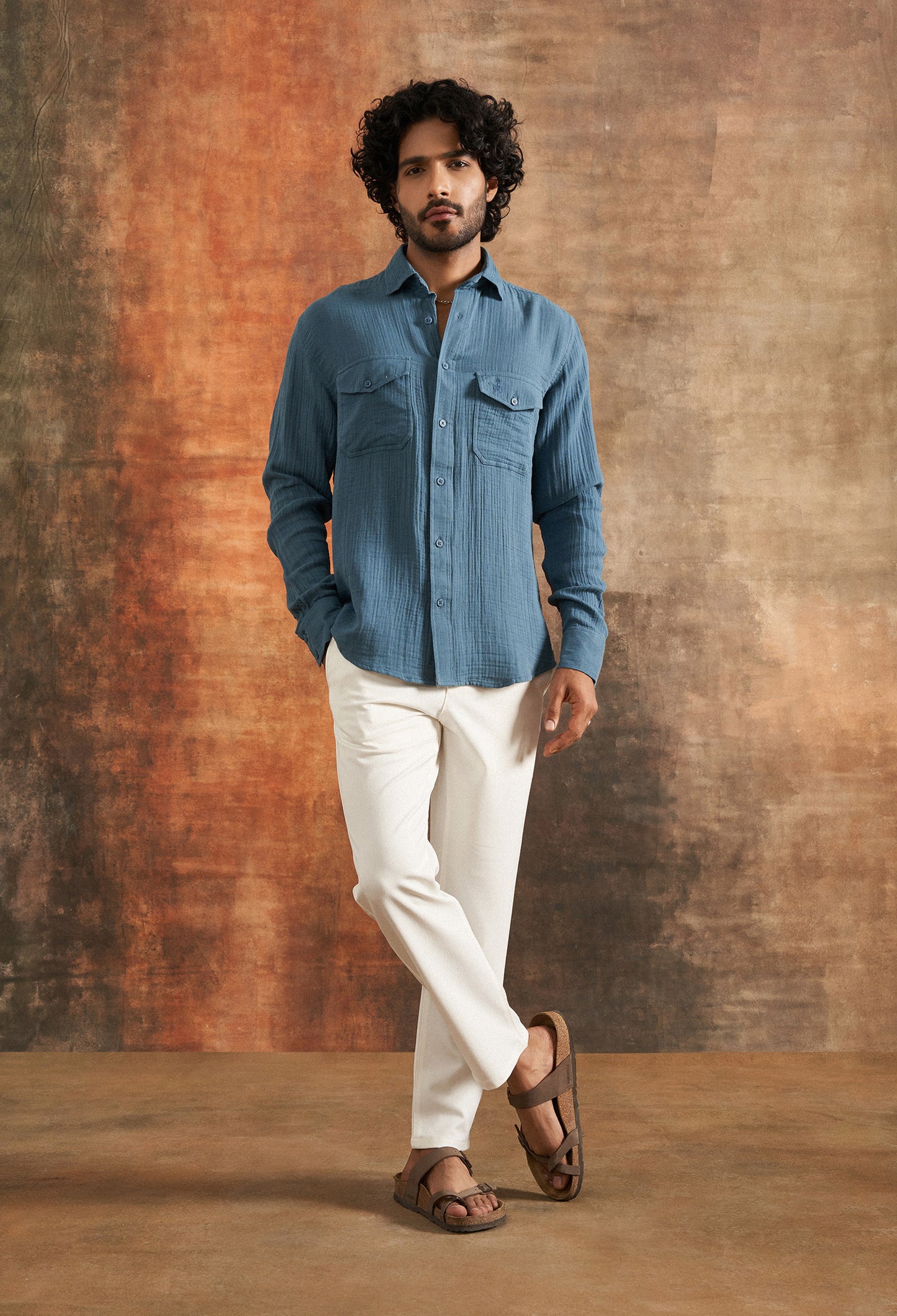 Indus Lapis Cotton Gauze Shirt