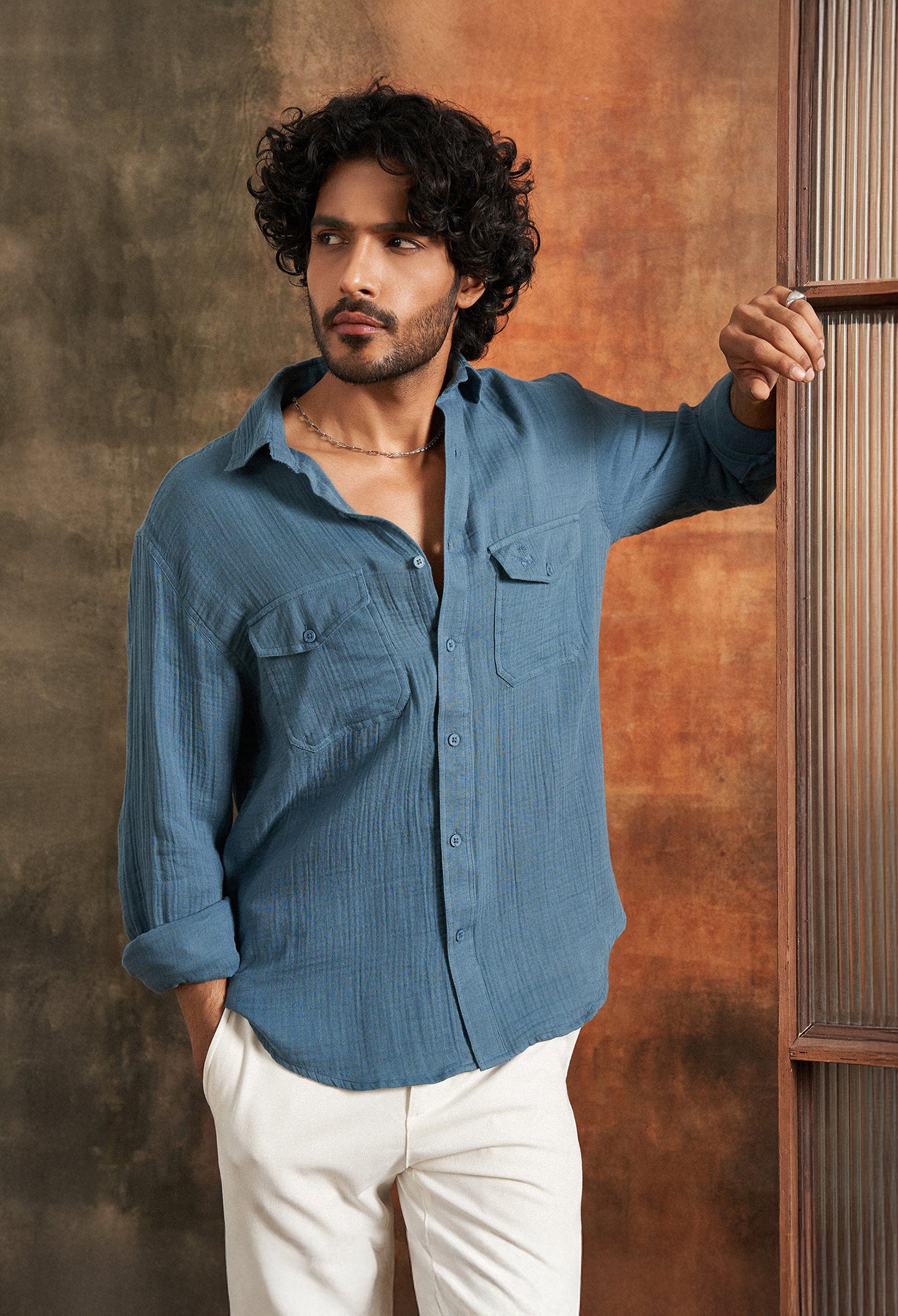 Indus Lapis Cotton Gauze Shirt