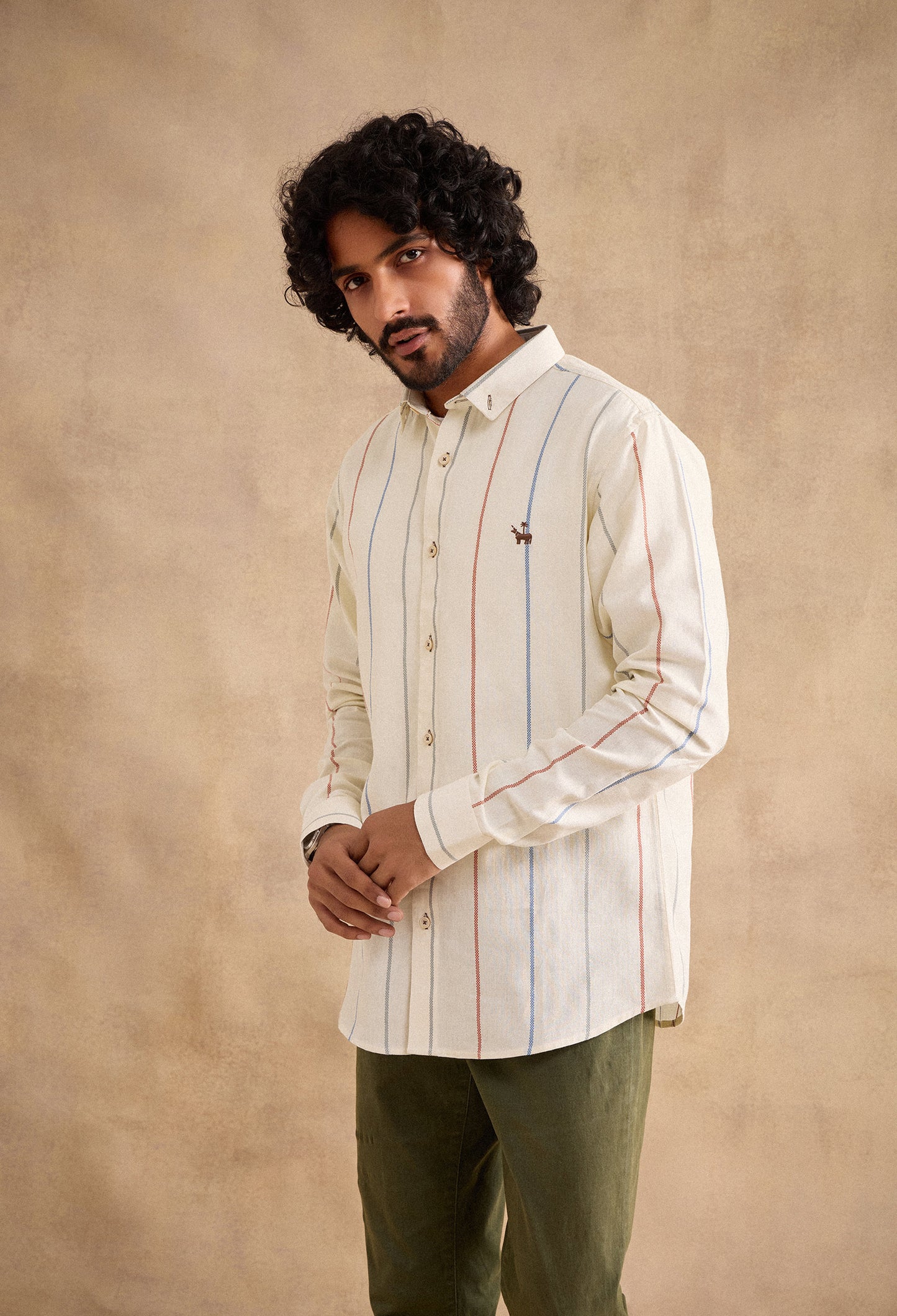 Luca 100% Cotton Shirt - Off-white