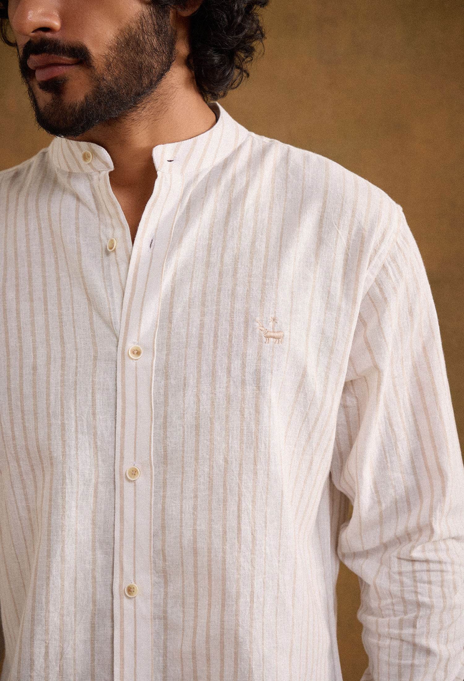 Theo Cotton Linen Shirt neopalms Theo Cotton Linen Shirt neopalms