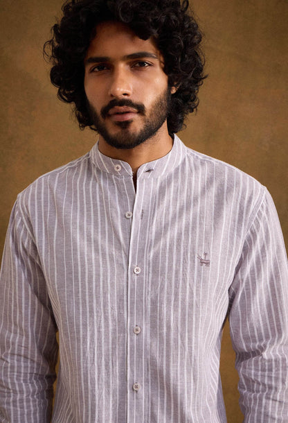 Graphite Cotton Linen Blend Shirt - neopalms