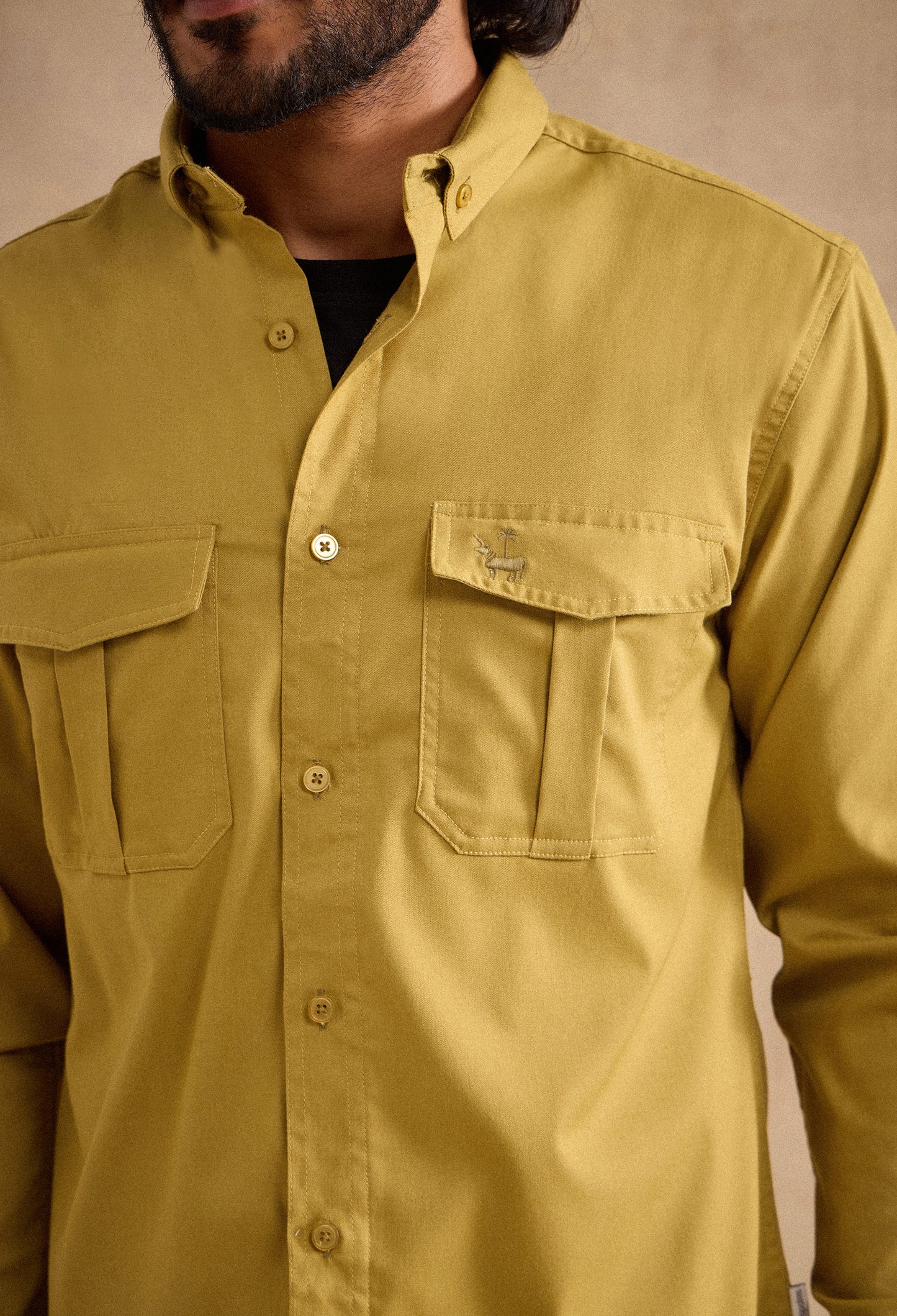 Charlie Shirt - Mustard Green