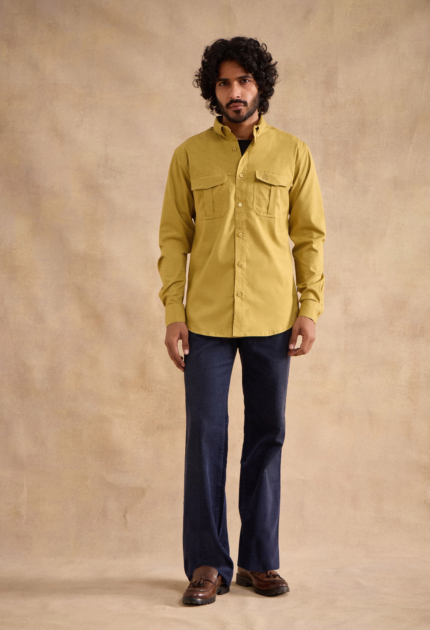 Charlie Shirt - Mustard Green