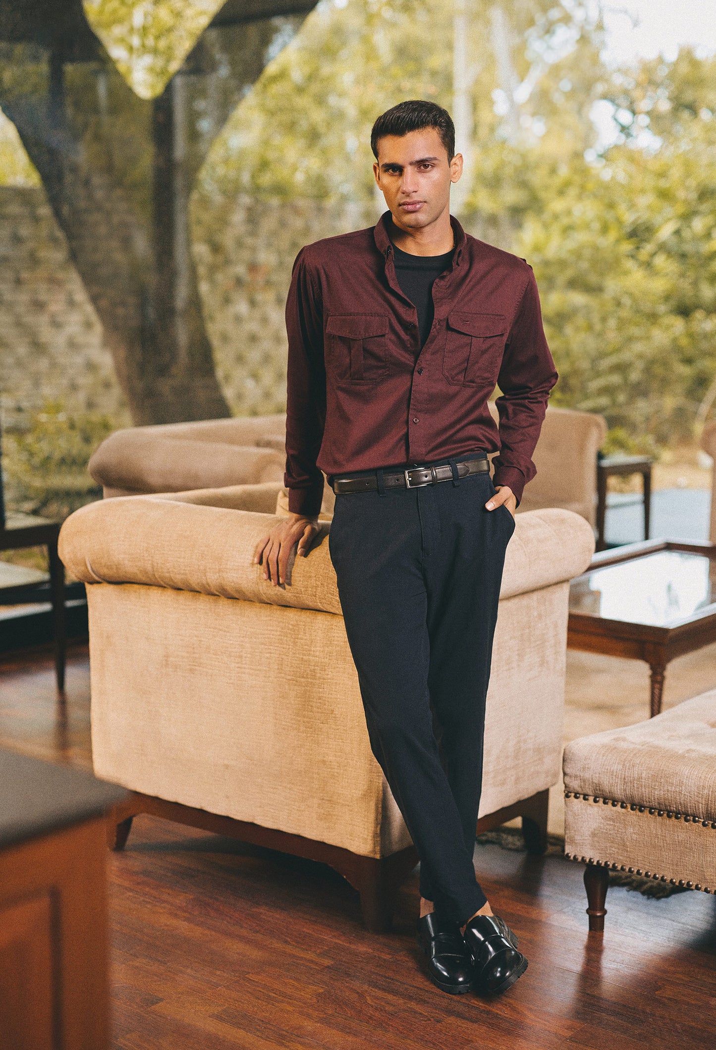 Charlie Shirt - Burgundy