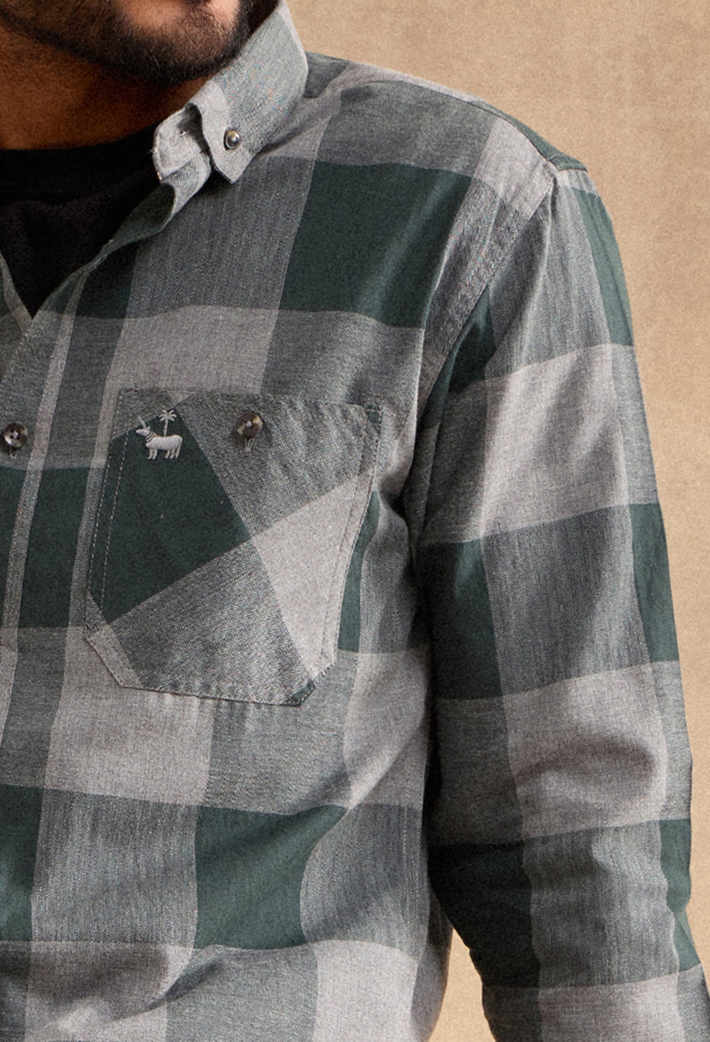 Moore Shirt - Green and Grey