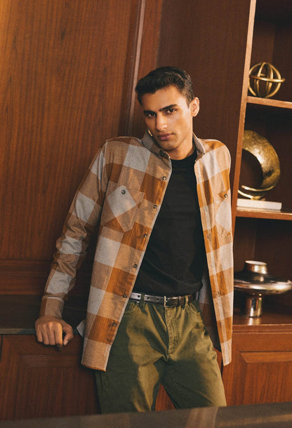 Moore Shirt - Brown and Grey - neopalms