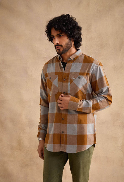 Moore Shirt - Brown and Grey - neopalms