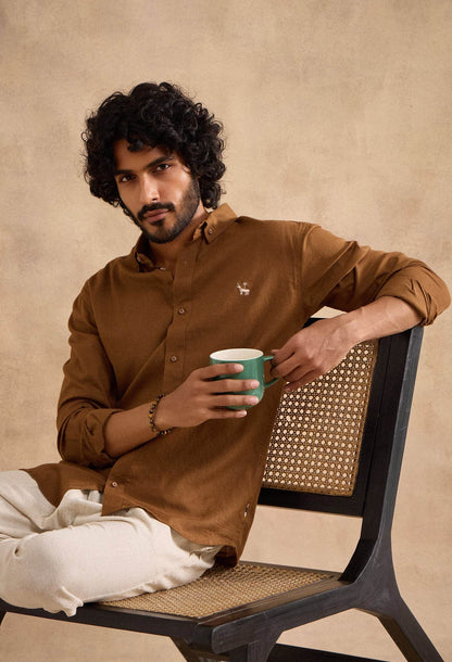 Alden Shirt - Brown - neopalms