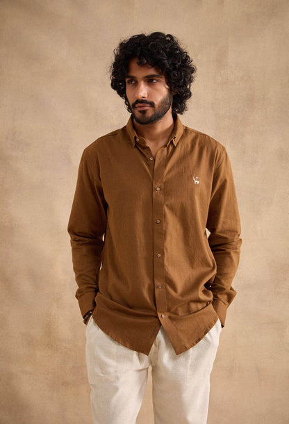 Alden Shirt - Brown - neopalms